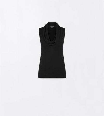 EXTRA FINE MERINO DRAPE NECK TANK TOP