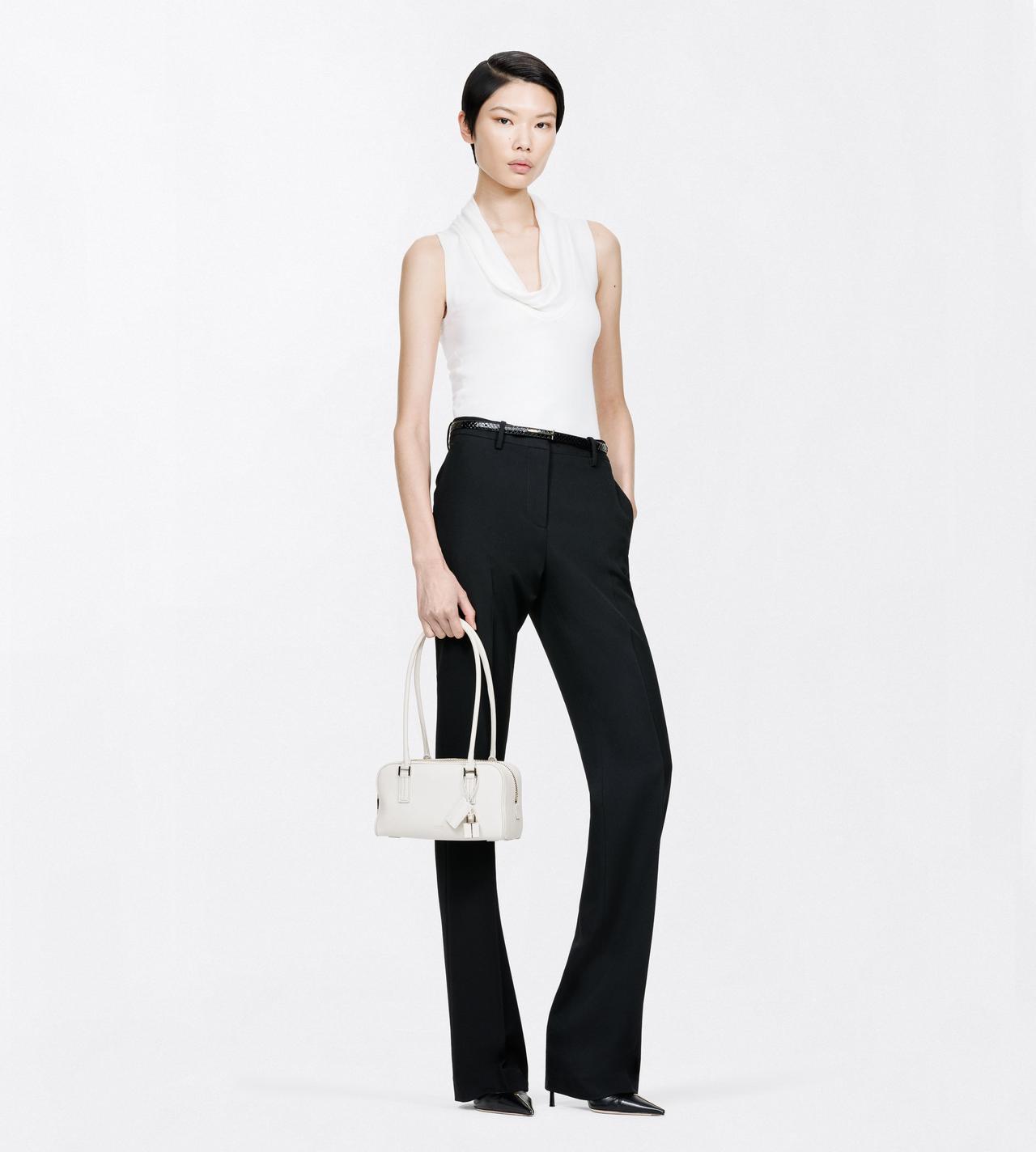 TOM FORD WOOL WHITE EXTRA FINE MERINO DRAPE NECK TANK TOP