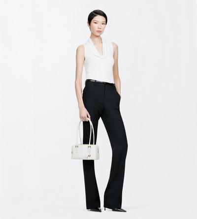 TOM FORD WOOL WHITE EXTRA FINE MERINO DRAPE NECK TANK TOP
