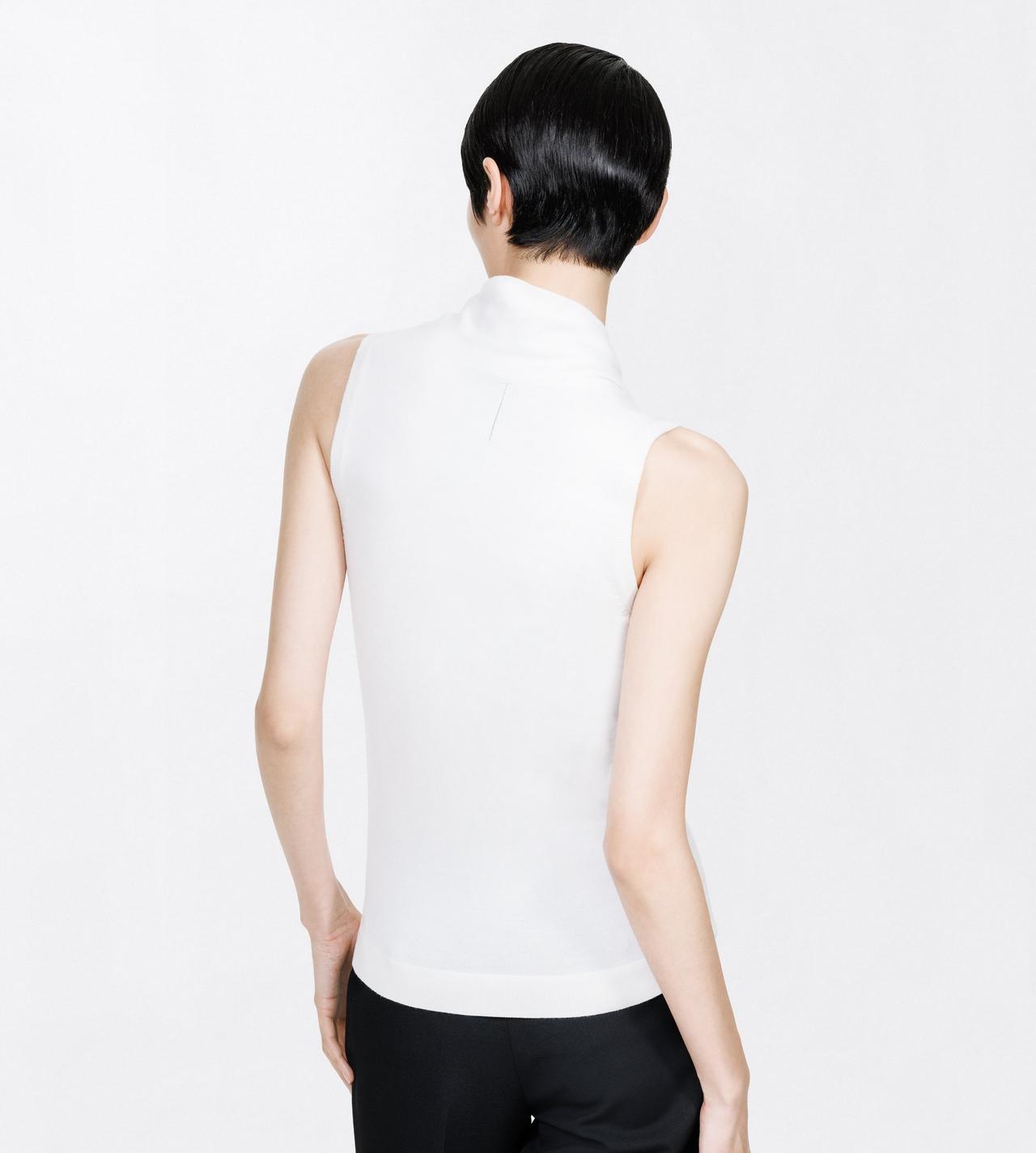 TOM FORD WOOL WHITE EXTRA FINE MERINO DRAPE NECK TANK TOP