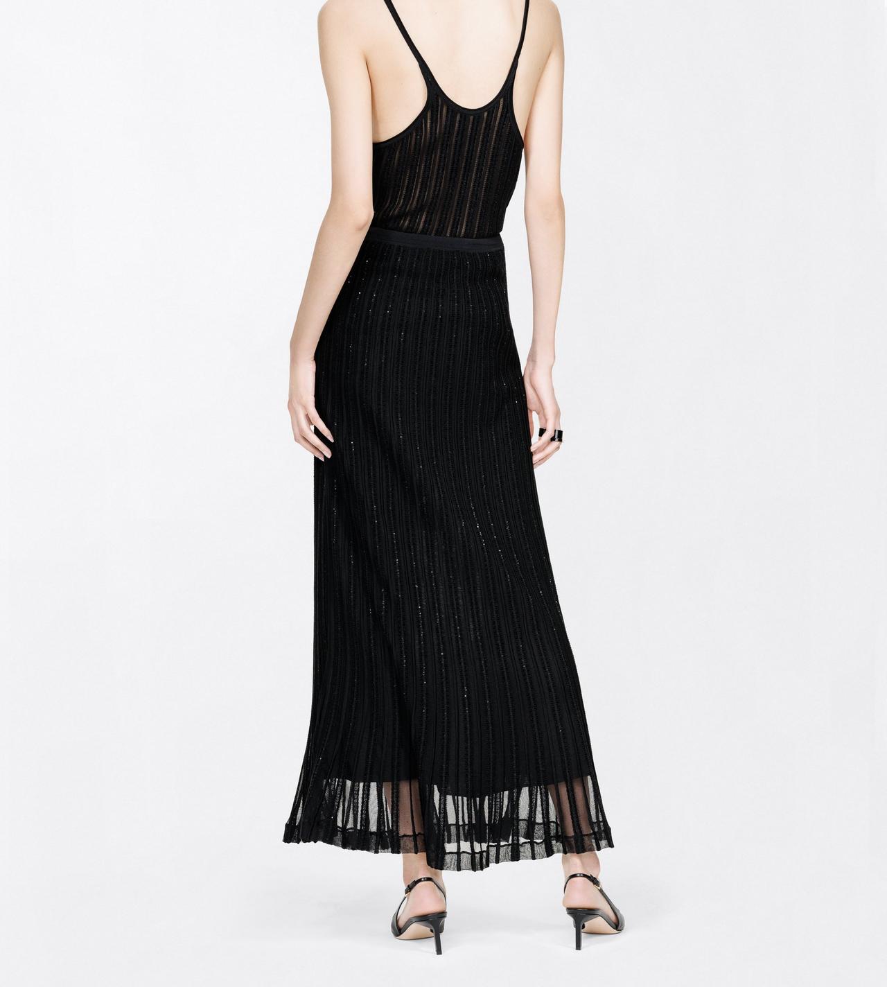 TOM FORD VISCOSE SILK BLEND BLACK SHEER VELVET TEXTURED STRIPE WITH MICRO SEQUINS RELAXED EVENING TANK