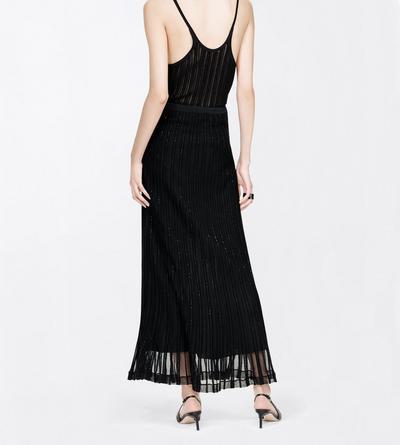 TOM FORD VISCOSE SILK BLEND BLACK SHEER VELVET TEXTURED STRIPE WITH MICRO SEQUINS RELAXED EVENING TANK