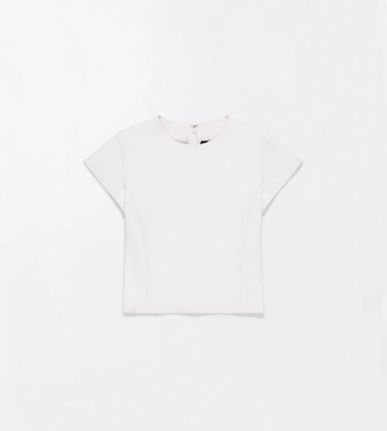 TOM FORD LEATHER OFF WHITE LIGHTWEIGHT GUANTERIA LAMBSKIN FITTED T-SHIRT