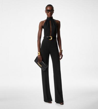 SABLE' HALTER NECK BELTED JUMPSUIT image number 2