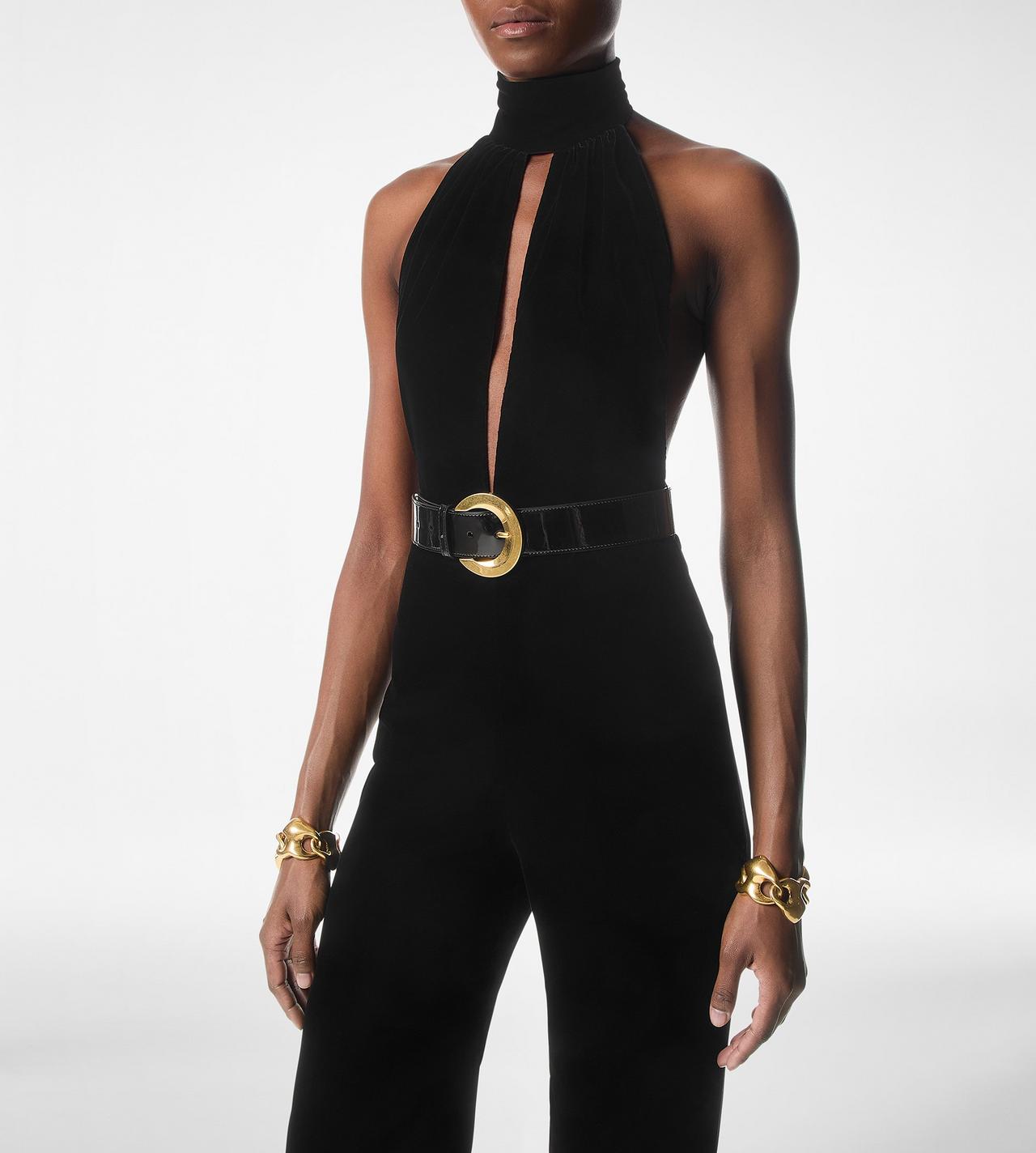 STRETCH VELVET BELTED JUMPSUIT | Tom Ford Fashion