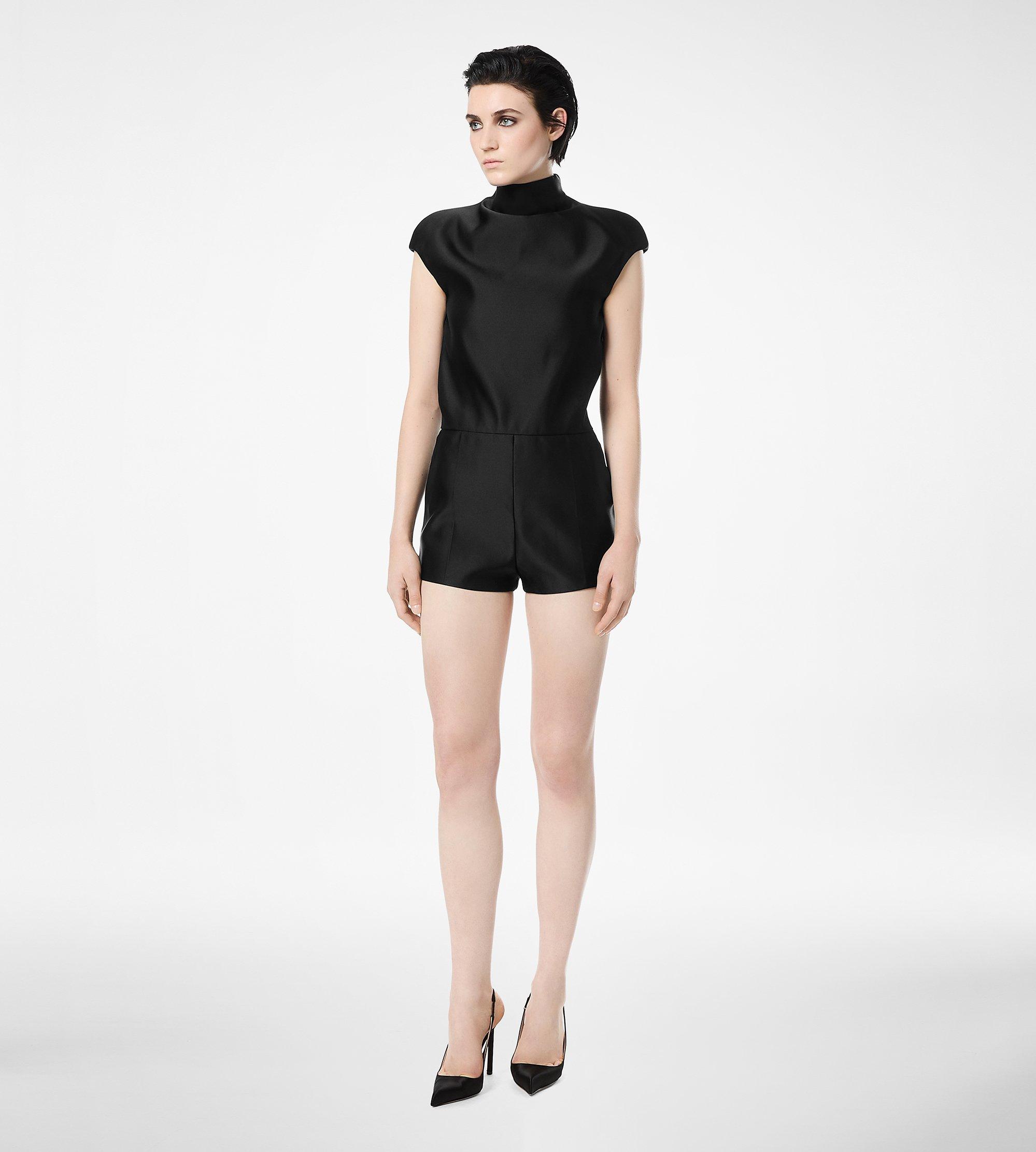 DOUBLE SILK DUCHESSE PLAYSUIT WITH CUT-OUT