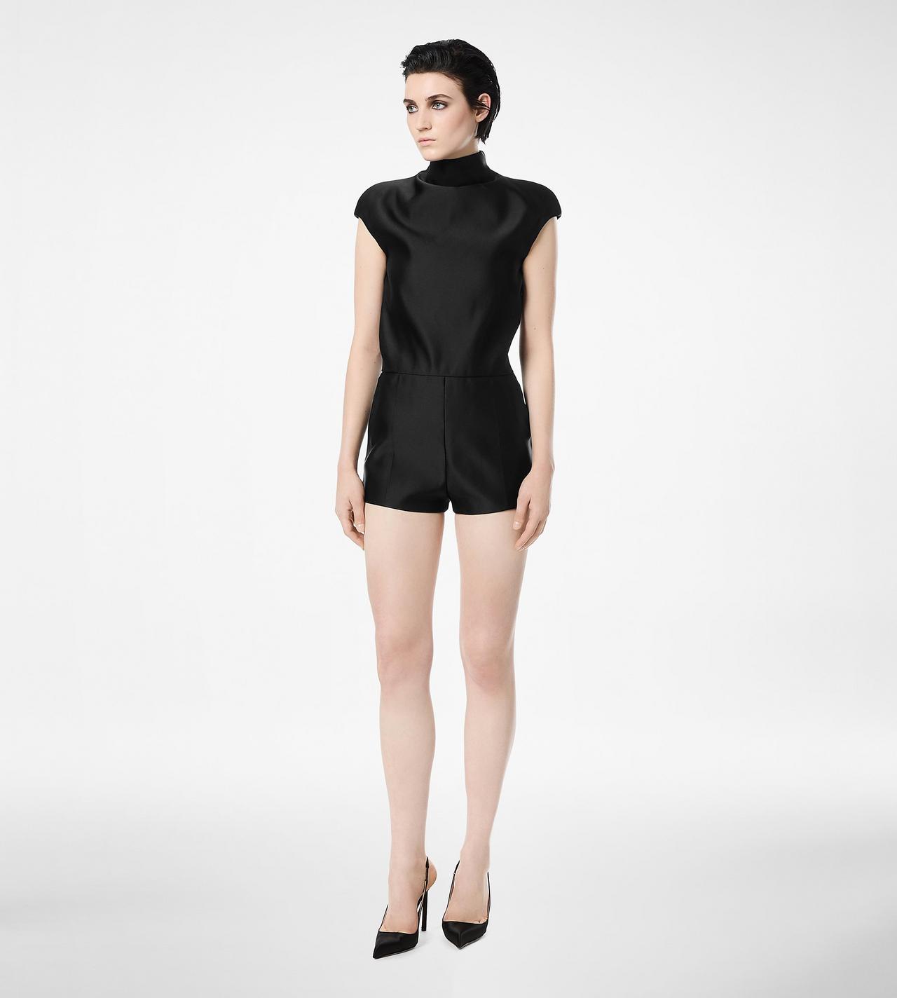 DOUBLE SILK DUCHESSE PLAYSUIT WITH CUT-OUT image number 2