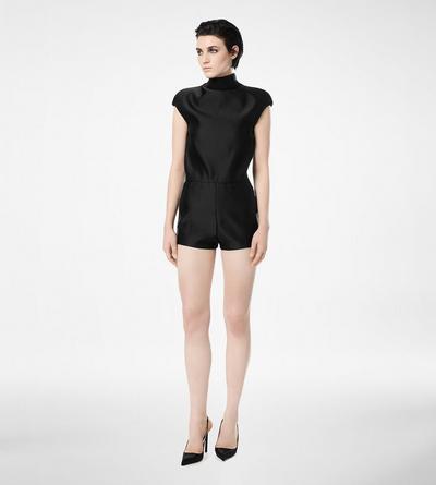 DOUBLE SILK DUCHESSE PLAYSUIT WITH CUT-OUT image number 2