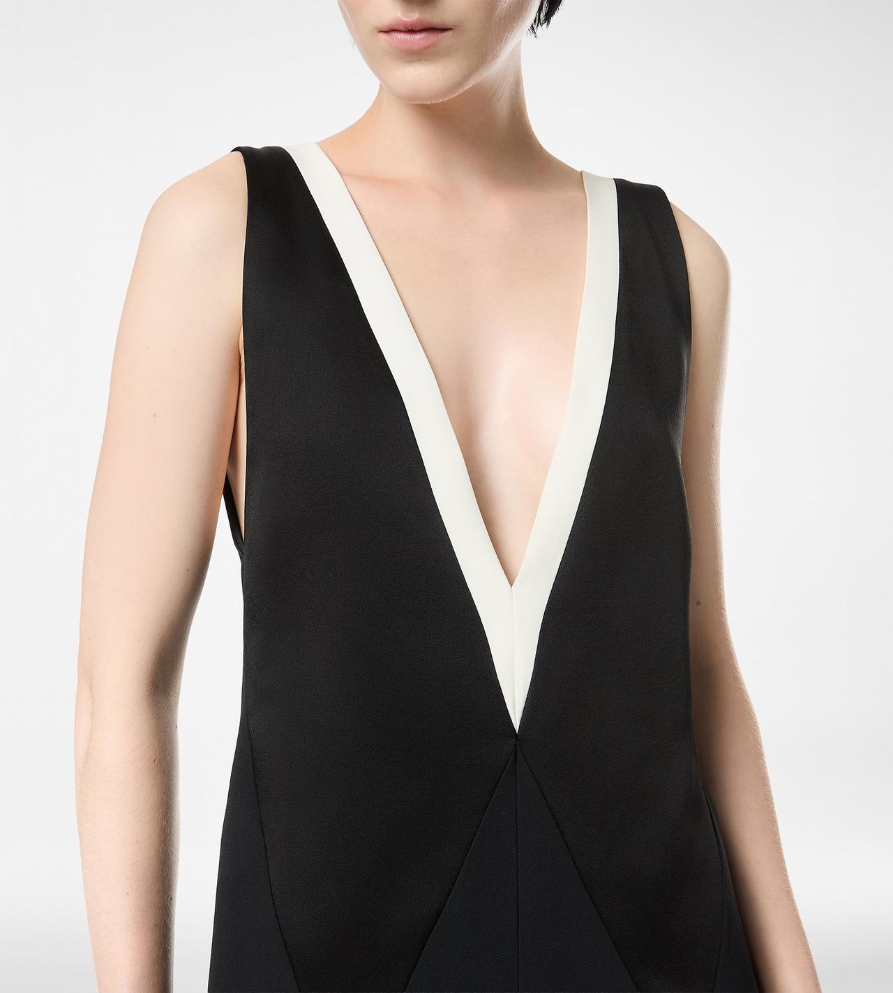 HEAVY CREPE SATIN V-NECK JUMPSUIT image number 1