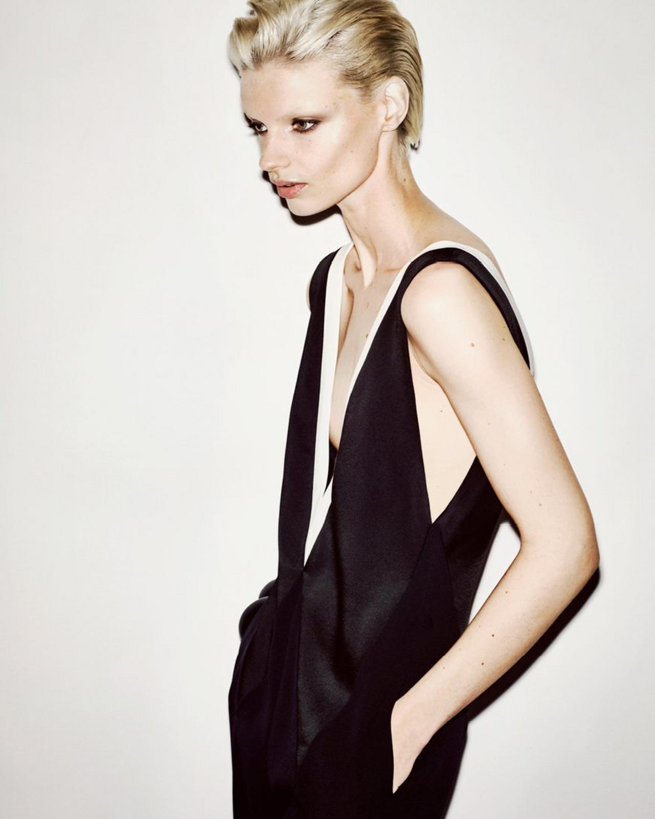 HEAVY CREPE SATIN V-NECK JUMPSUIT image number 4