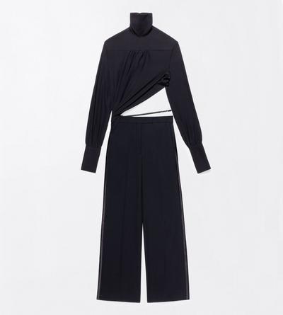 TOM FORD SILK BLACK COMBINAZIONE DA SMOKING IN SETA LAVATA CON CINTURA