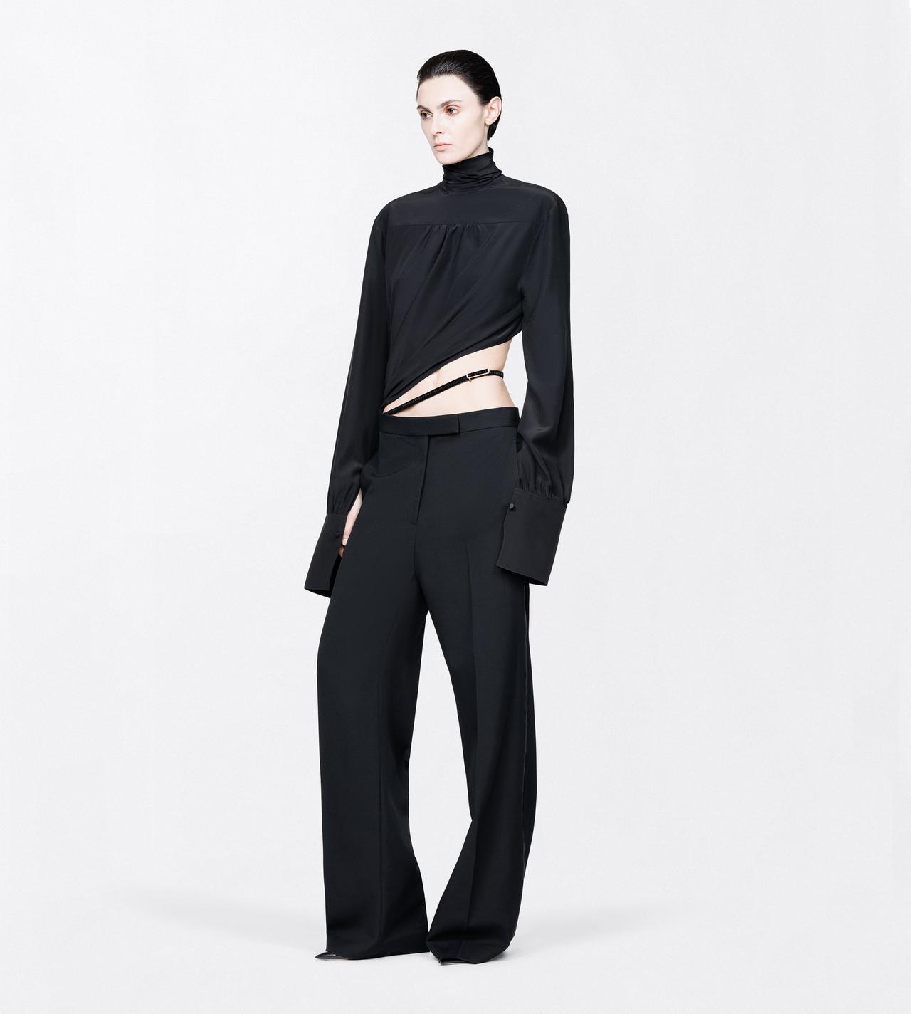 TOM FORD SILK BLACK COMBINAZIONE DA SMOKING IN SETA LAVATA CON CINTURA