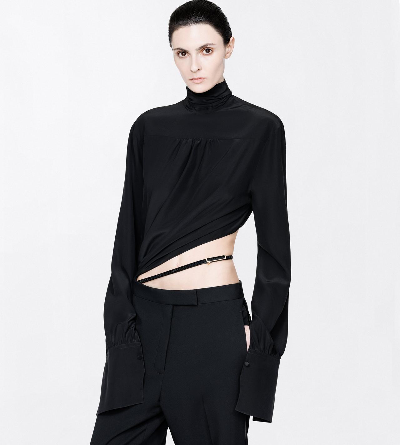 TOM FORD SILK BLACK COMBINAZIONE DA SMOKING IN SETA LAVATA CON CINTURA