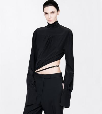 TOM FORD SILK BLACK COMBINAZIONE DA SMOKING IN SETA LAVATA CON CINTURA
