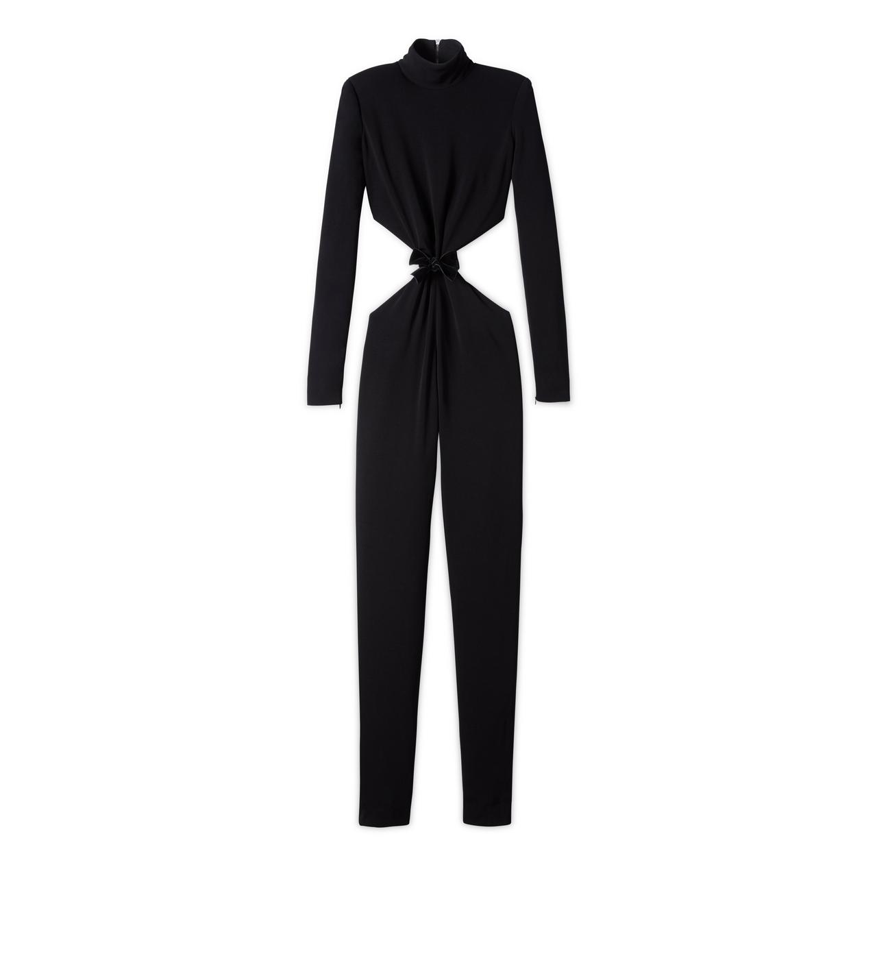 CUT OUT LONG JUMPSUIT - Black