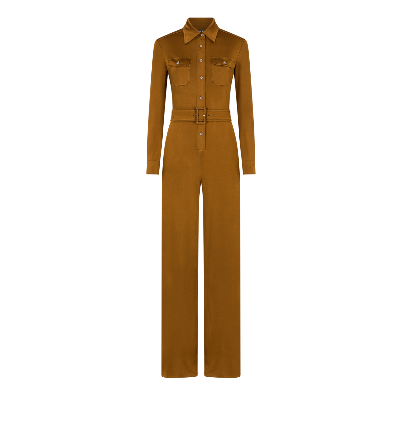 SATIN STRETCH JERSEY BELTED JUMPSUIT image number 0