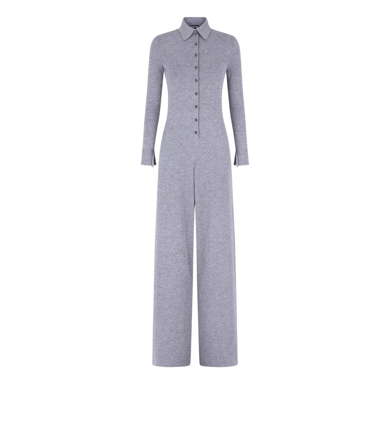 COMPACT FINE CASHMERE SILK KNIT POLO JUMPSUIT image number 0