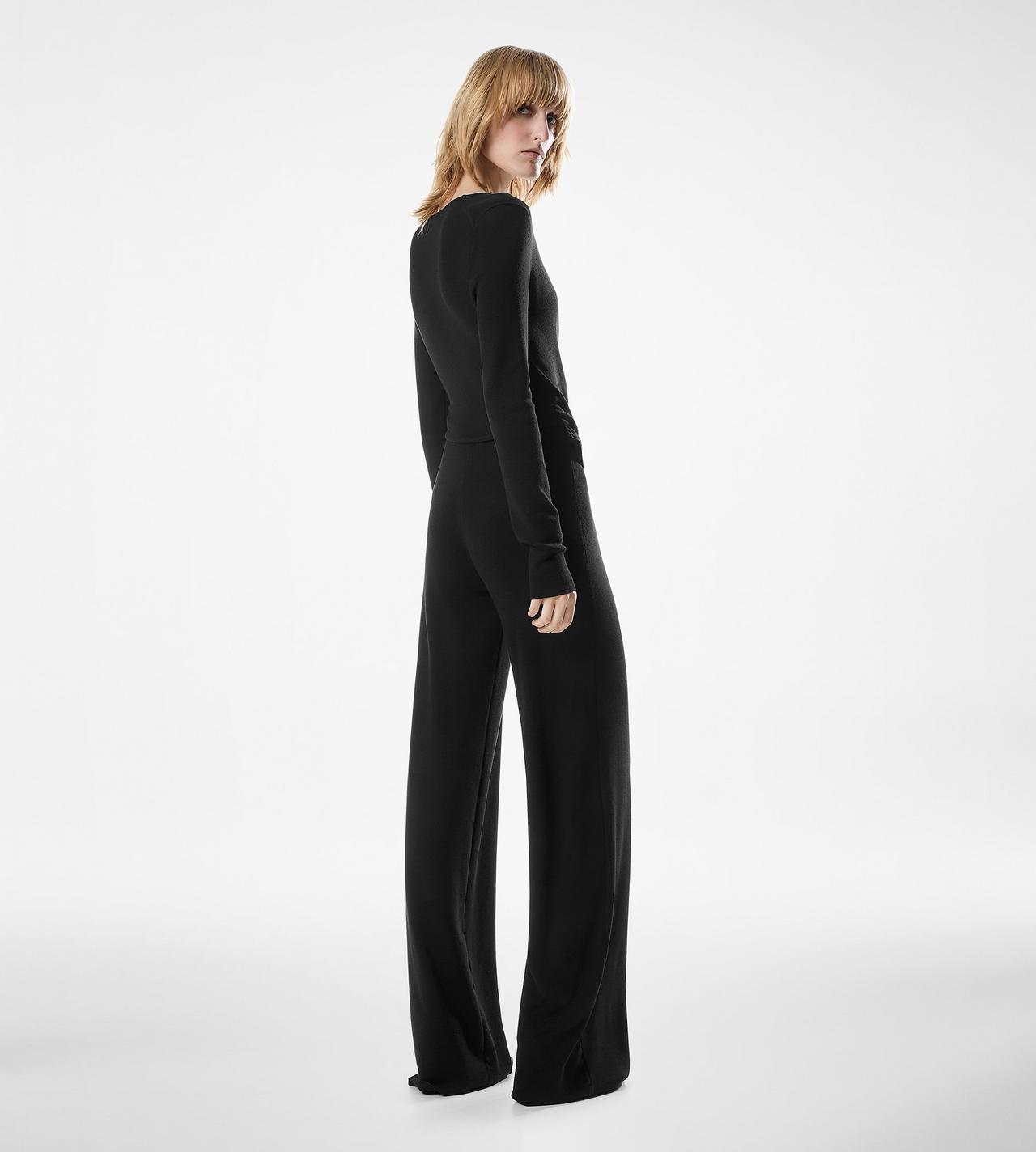 LONG SLEEVE WRAP WOOL JUMPSUIT image number 3