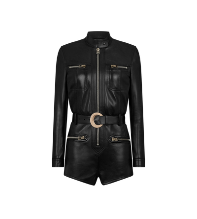 GUANTERIA LEATHER AND JERSEY ROMPER image number 0