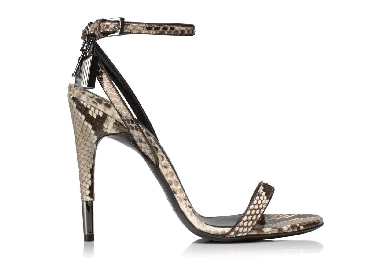 PADLOCK NAKED STRAP PYTHON SANDAL