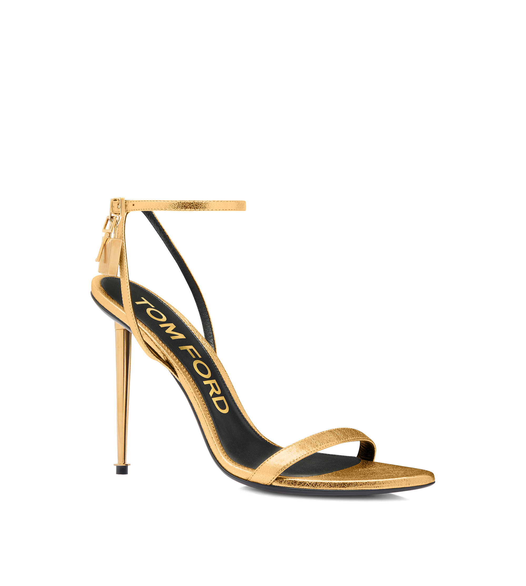 サンダル・ミュール Tom Ford Laminated leather sandal with padlock LAMINATED NAPPA LEATHER PADLOCK POINTY NAKED SANDAL 85MM