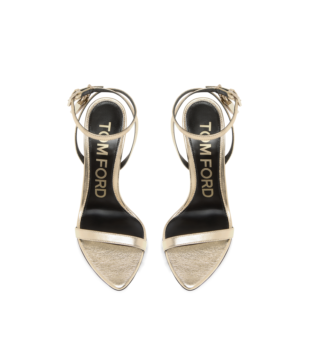 LAMINATED NAPPA LEATHER PADLOCK POINTY NAKED SANDAL image number 3