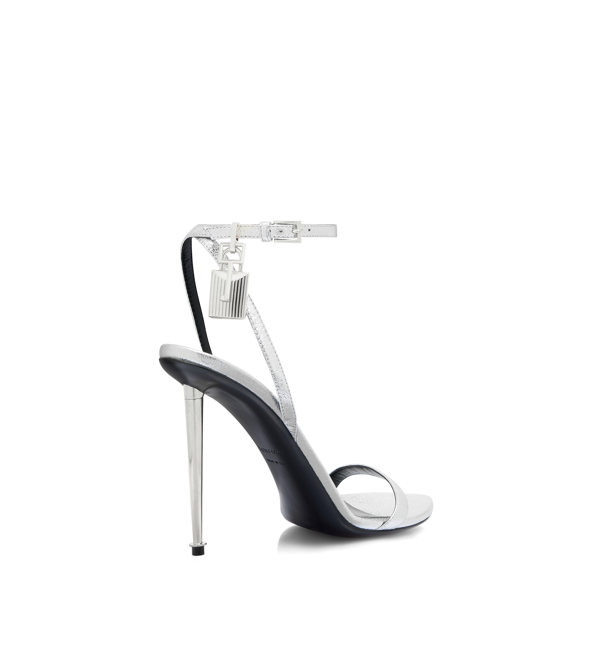 サンダル・ミュール Tom Ford Padlock Pointy Sandals In Laminated Leather LAMINATED NAPPA LEATHER PADLOCK POINTY NAKED SANDAL | Tom