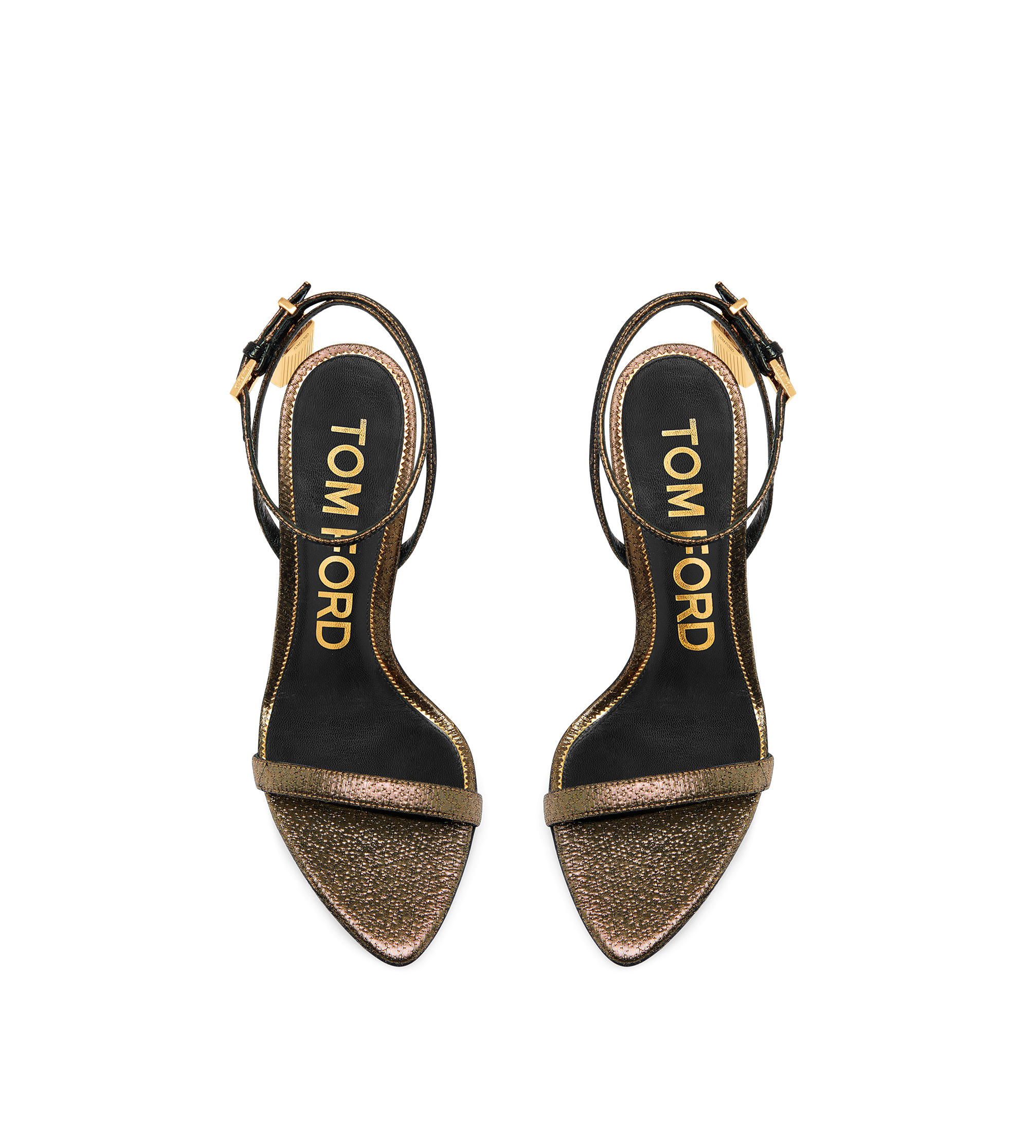 【関税＆送料込み】Tom Ford Hammered-Effect Fabric Padlock HAMMERED-EFFECT FABRIC PADLOCK POINTY NAKED SANDAL | Tom