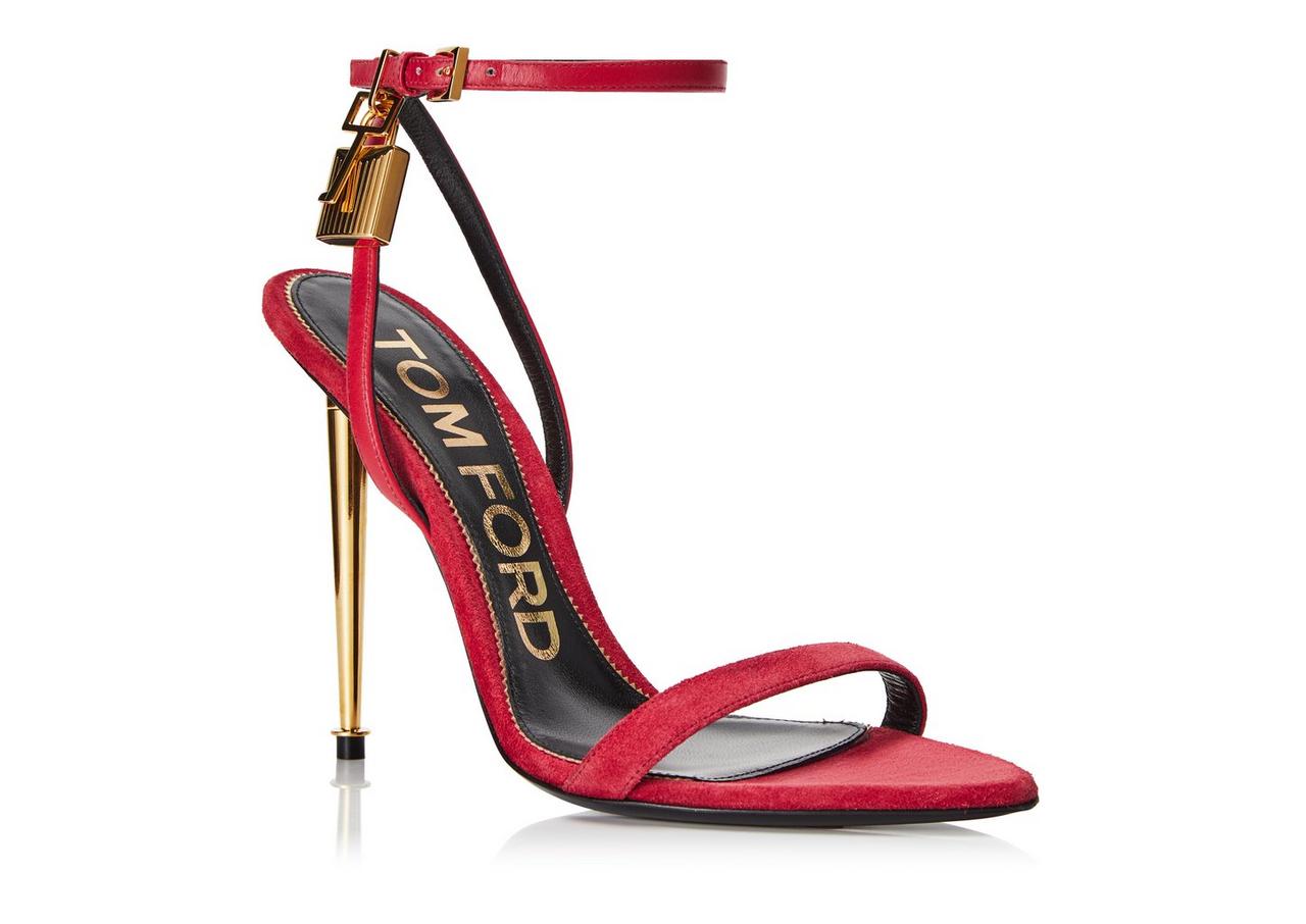 SUEDE PADLOCK NAKED SANDAL | Tom Ford Fashion