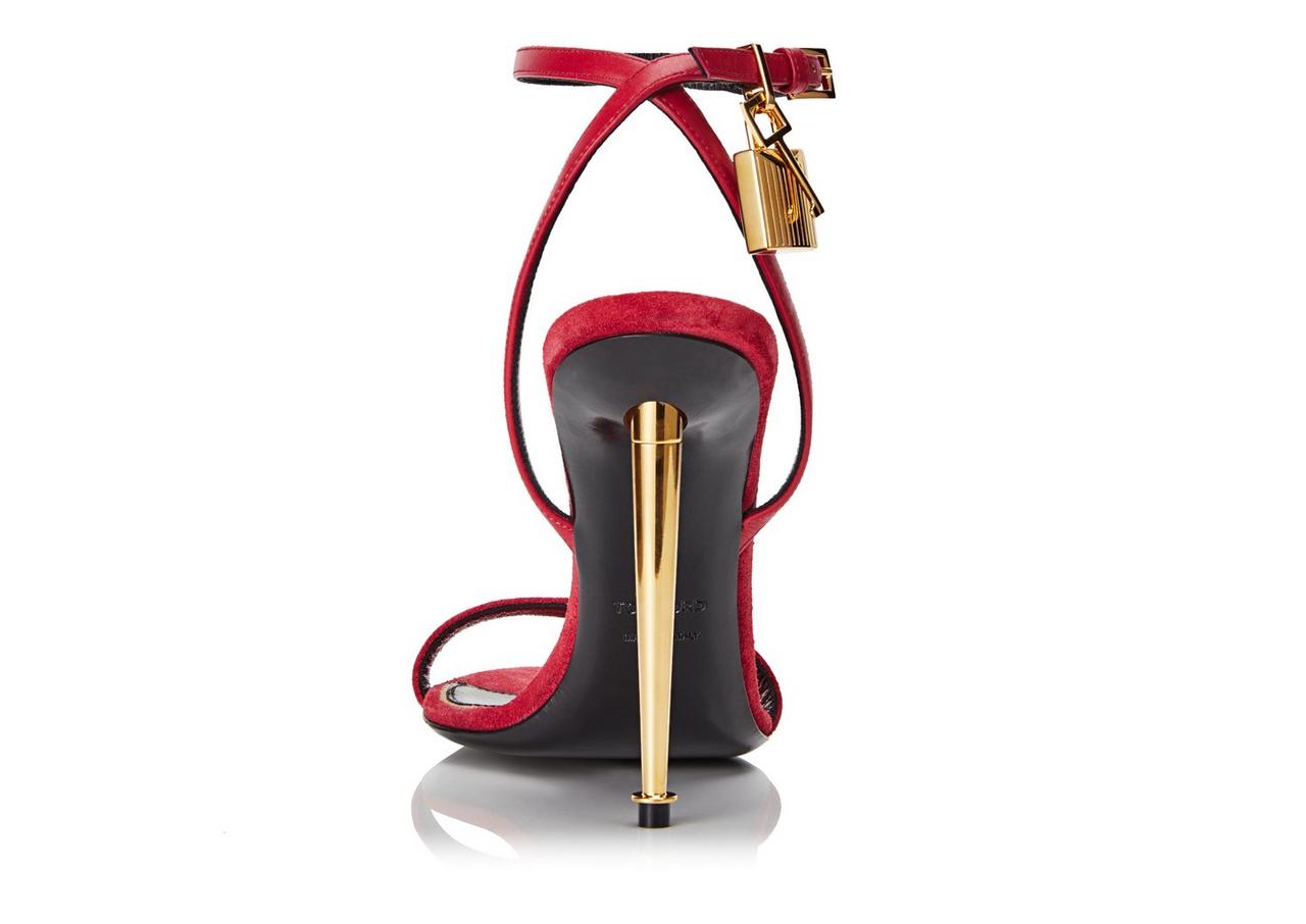 SUEDE PADLOCK NAKED SANDAL | Tom Ford Fashion