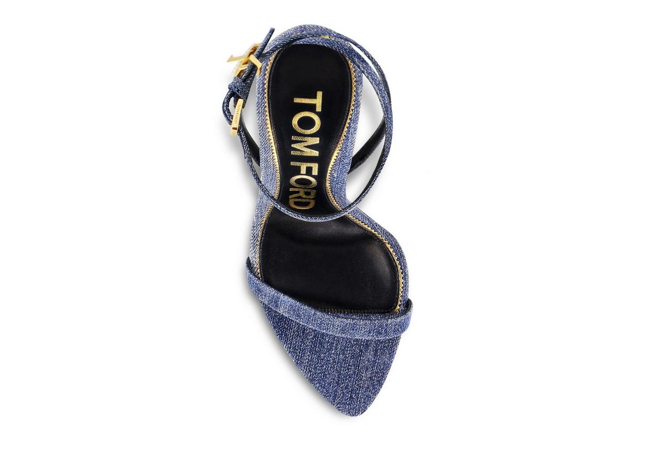 DENIM PADLOCK POINTY NAKED SANDAL 105 MM image number 2