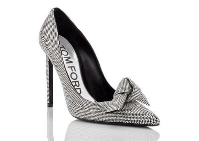 EMBROIDERED CRYSTAL BOW PUMP image number 1