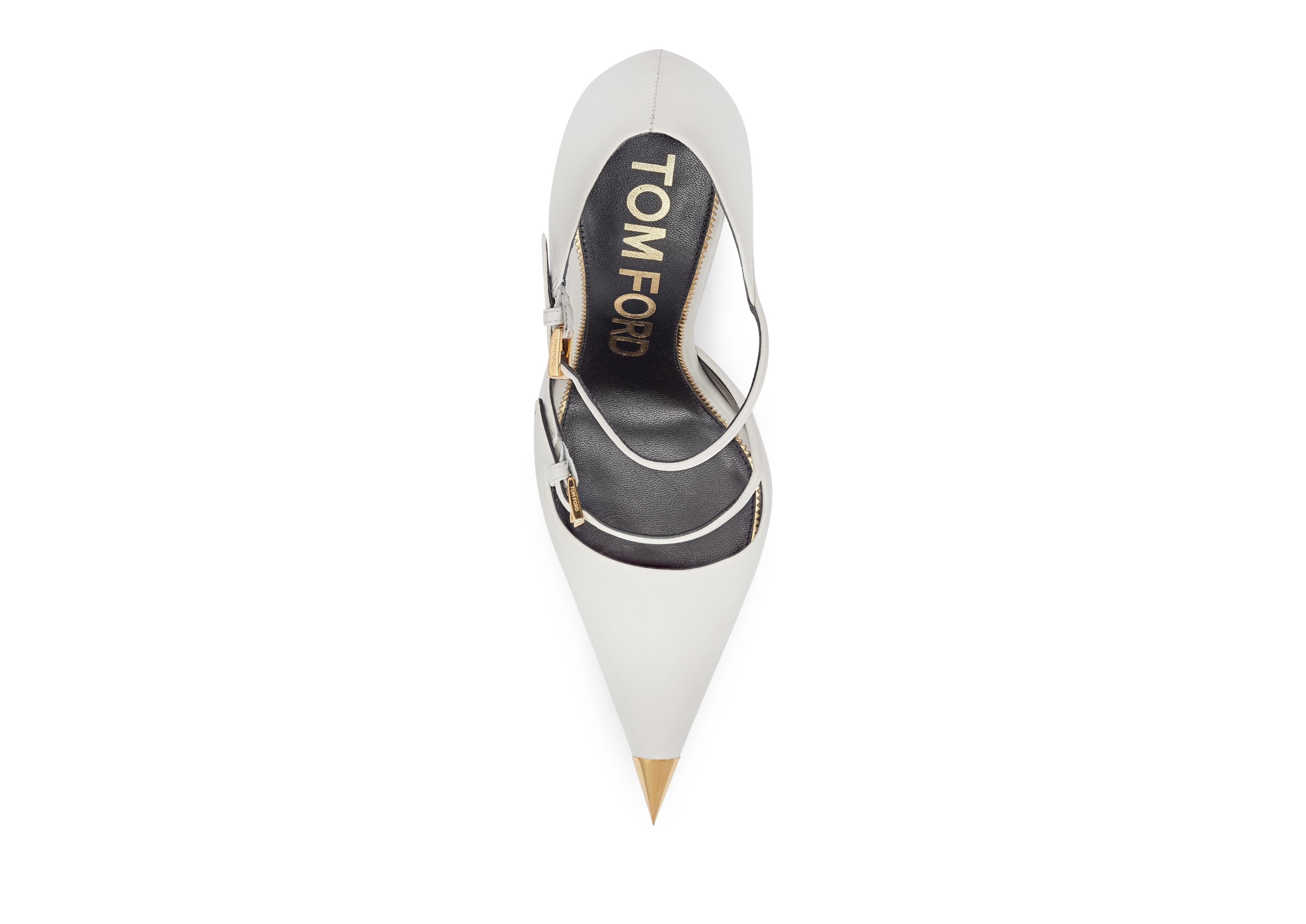 シューズ・サンダルその他 TOM FORD Woman Pumps White W3615LCL406S 3WN08 TOM FORD Patent Iconic T Pump 105 in White | FWRD