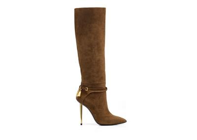 SUEDE LEATHER PADLOCK BOOT 105 MM image number 0