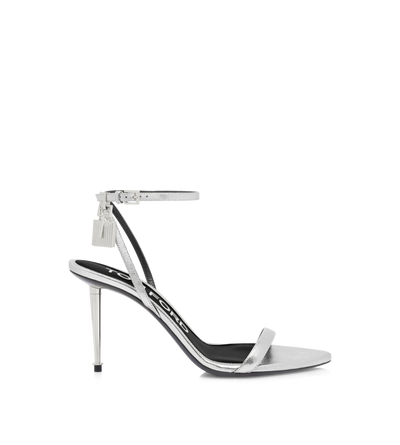 LAMINATED NAPPA LEATHER PADLOCK SANDAL image number 0