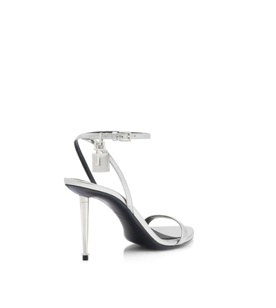 LAMINATED NAPPA LEATHER PADLOCK SANDAL image number 2