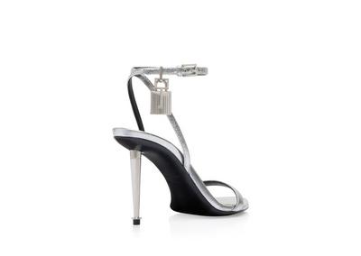 LAMINATED NAPPA PADLOCK POINTY NAKED SANDAL 85 MM image number 2