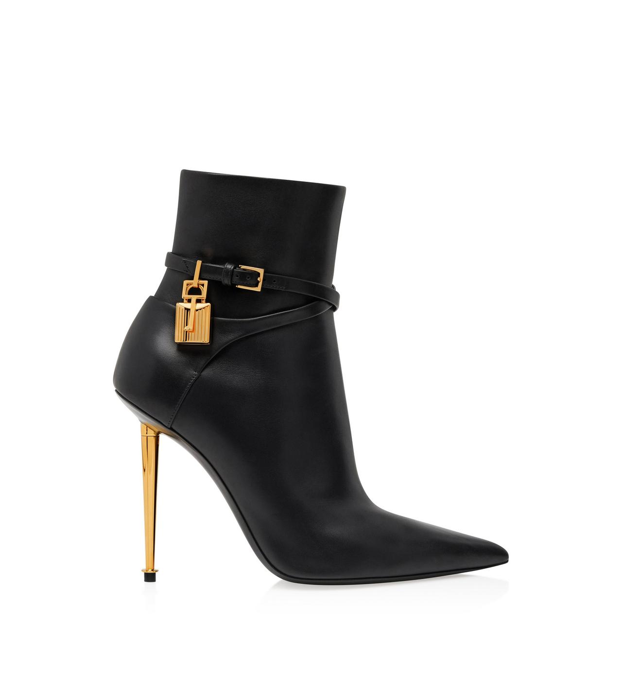 LEATHER PADLOCK ANKLE BOOT image number 0