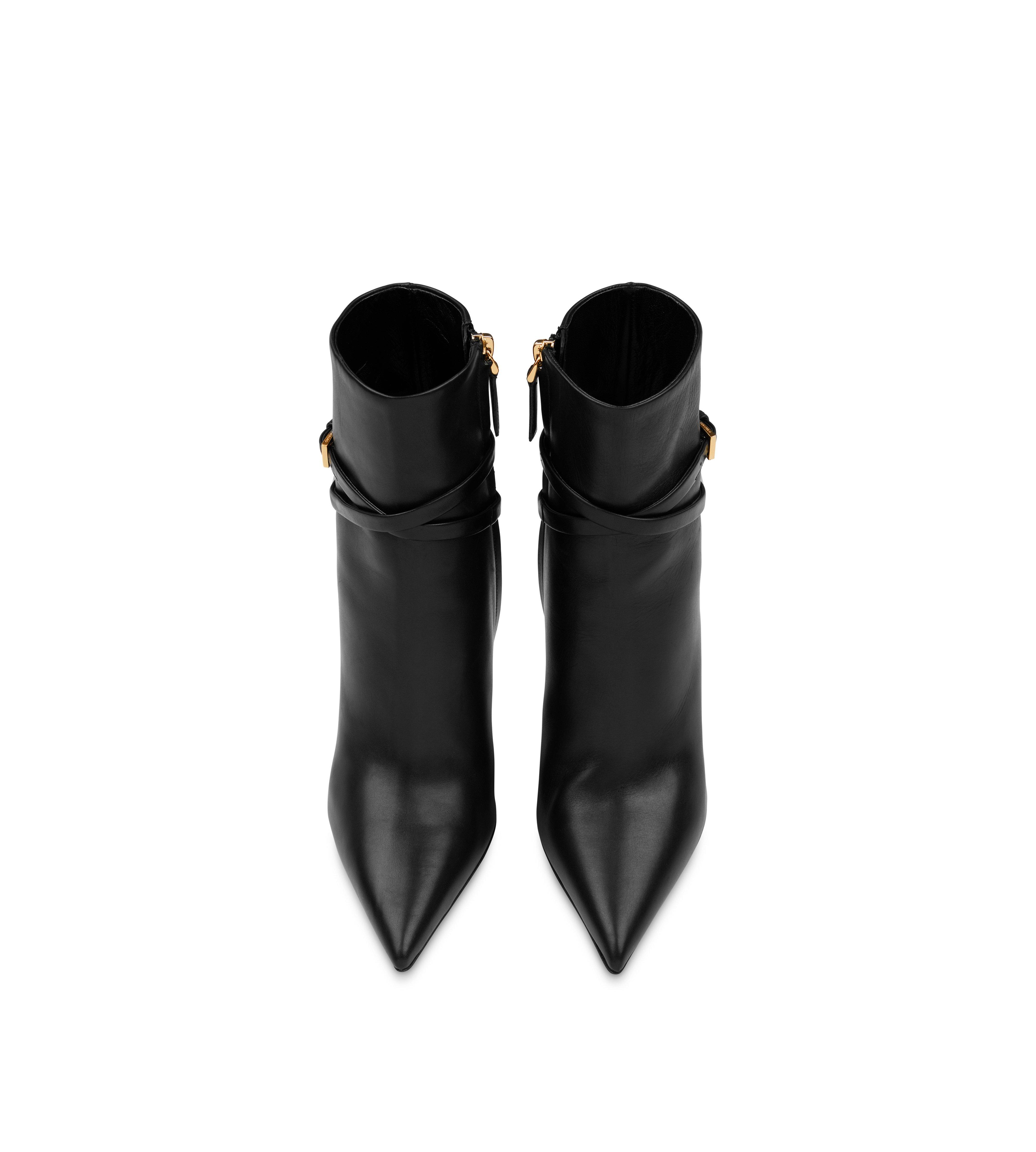ロングブーツ TOM FORD Leather ankle boots TOM FORD Lock 105mm Leather Ankle Booties | Neiman Marcus