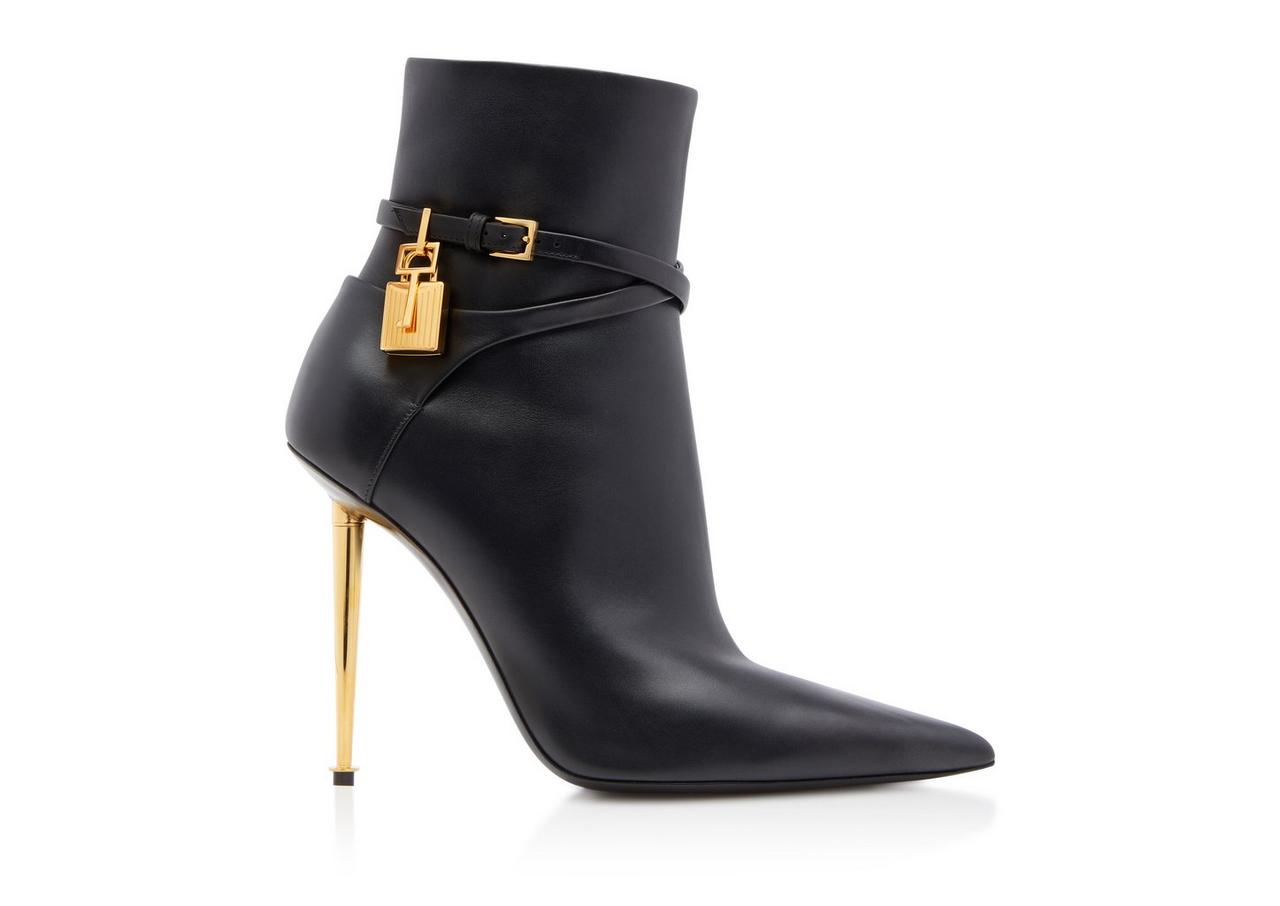 LEATHER PADLOCK ANKLE BOOT image number 0