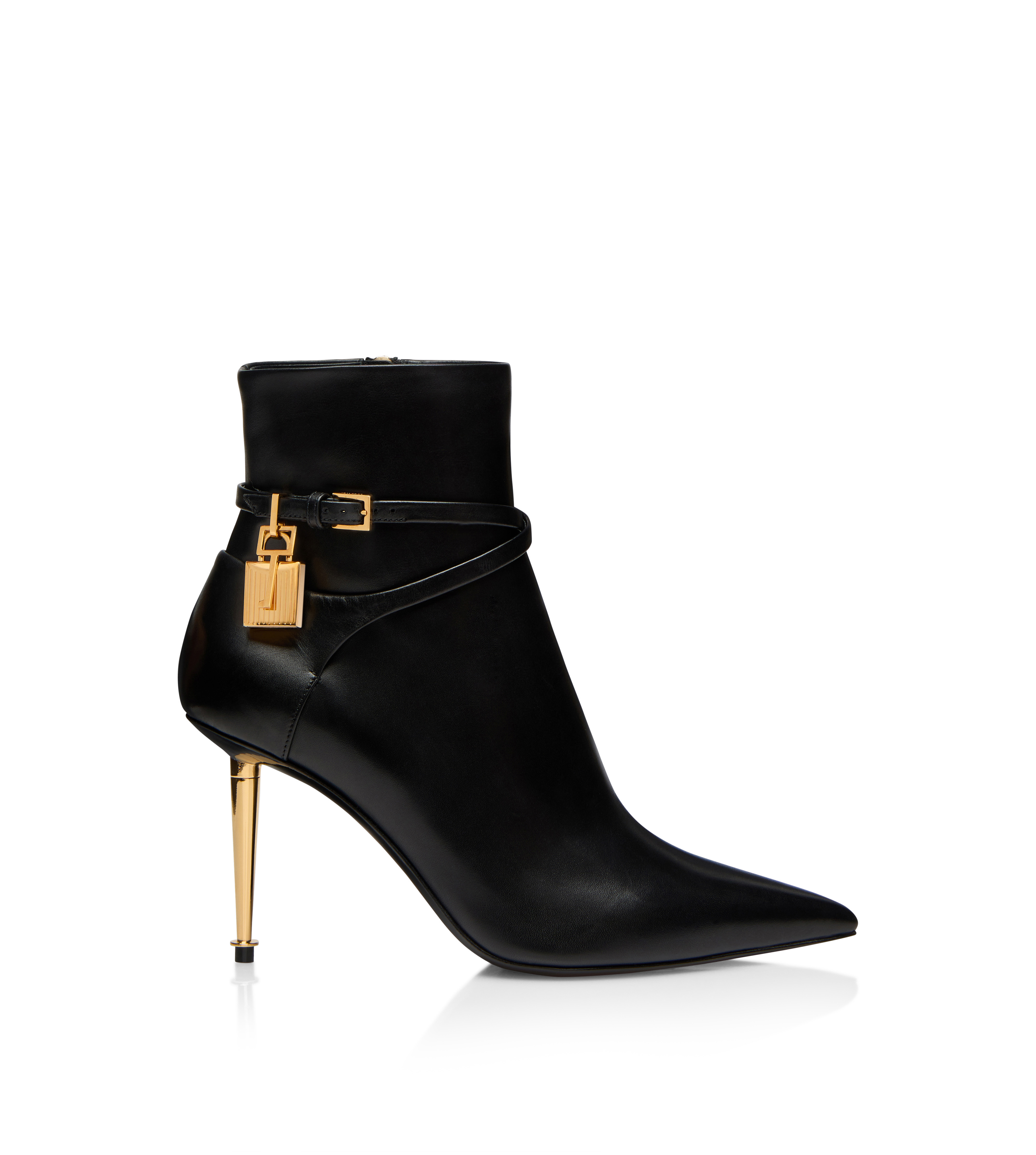85MM LEATHER PADLOCK ANKLE BOOT