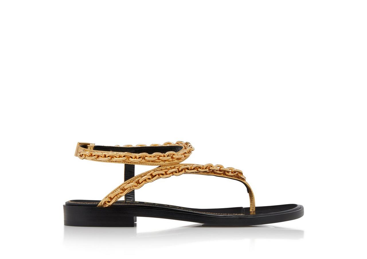 MIRROR LEATHER CURVE CHAIN THONG SANDAL | Tom Ford Fashion MIRROR LEATHER CURVE CHAIN THONG SANDAL | Tom Ford Fashion