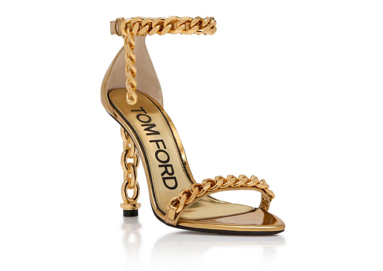 Tom ford gold online chain sandals