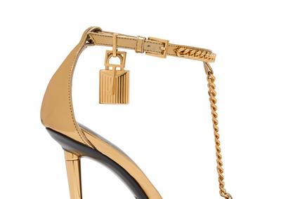 MIRROR LEATHER PADLOCK POINTY NAKED SANDAL image number 4