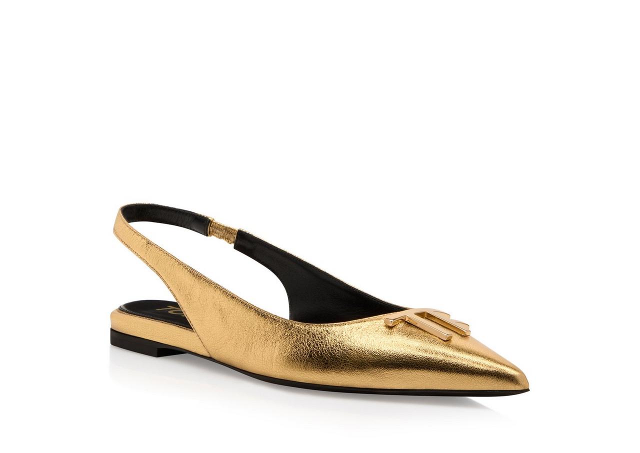 LAMINATED NAPPA LEATHER TF SLINGBACK BALLERINA FLAT image number 1