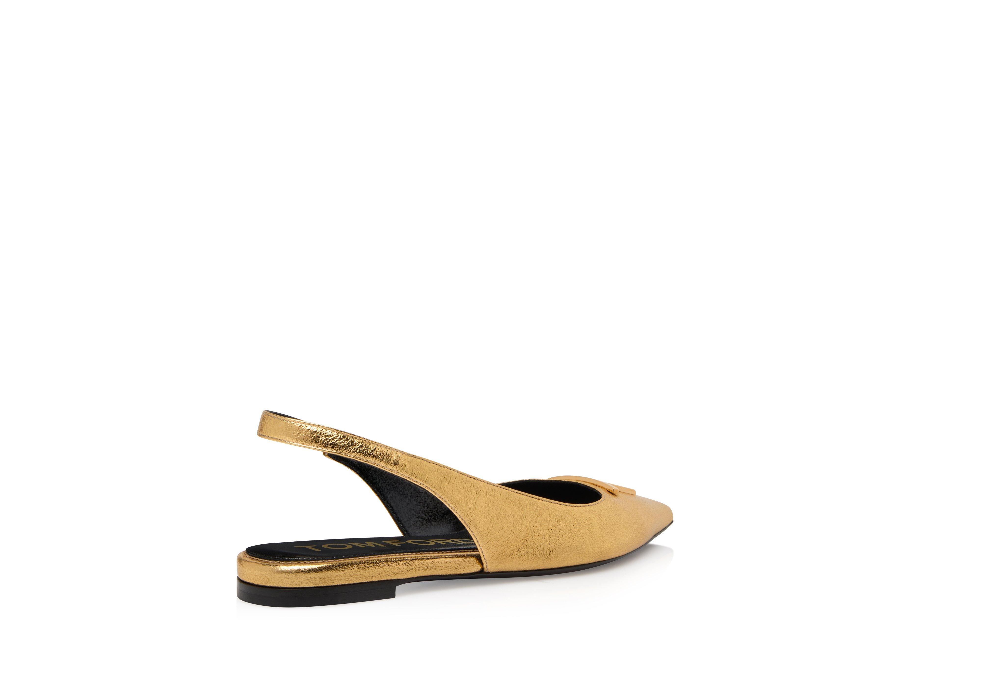 Gold best sale slingback flats