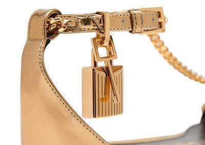 MIRROR LEATHER PADLOCK CHAIN SANDAL image number 4