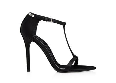 SATIN AND CRYSTAL STONES ICONIC T SANDAL image number 0