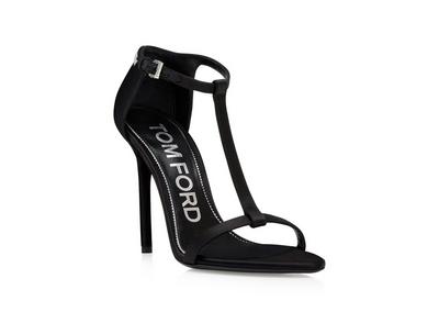 SATIN AND CRYSTAL STONES ICONIC T SANDAL image number 1