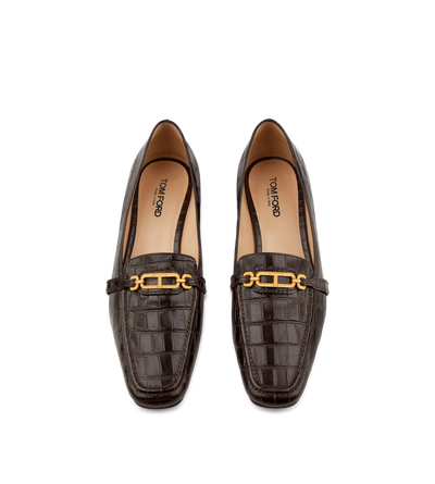 STAMPED CROCODILE LEATHER WHITNEY LOAFER image number 3